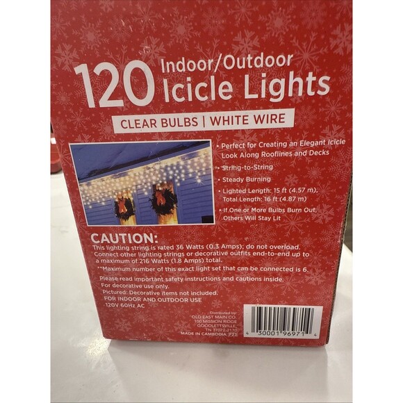 Holiday Style Indoor/Outdoor 120 Icicle Lights - Picture 4 of 5